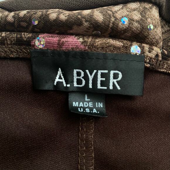 Vintage Y2K 2000s Halter Midi Dress Brown Pink Sequins Large Fairy Whimsygoth - Picture 6 of 6